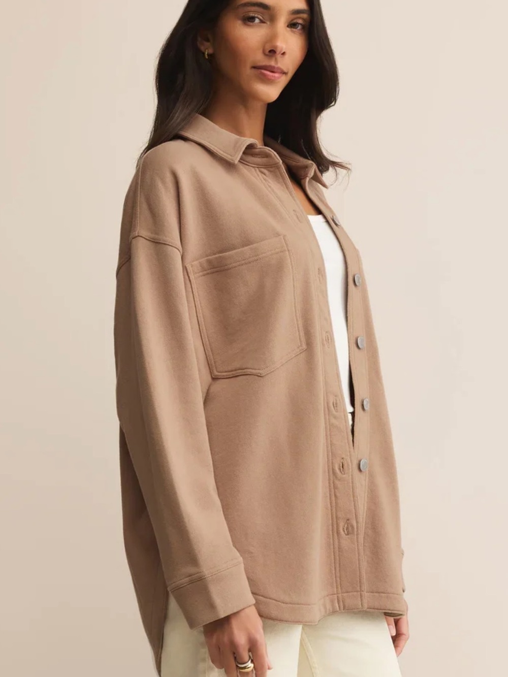 Z Supply NWT Iced Coffee All Day Denim Knit Jacket - Picture 2 of 5